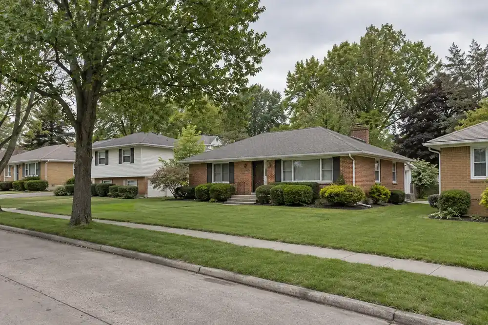 Illustration of a typical residential street in the Bedford Heights, OH area