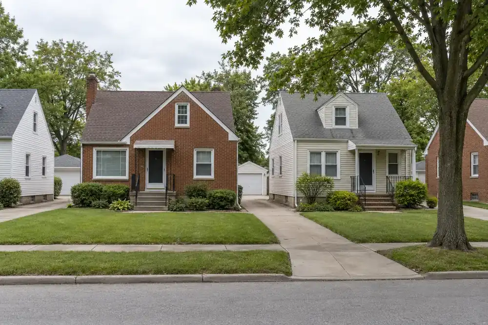 Illustration of a typical residential street in the Brooklyn, OH area