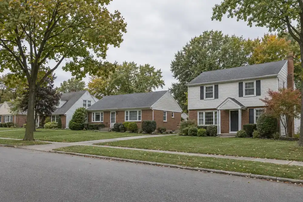 Illustration of a typical residential street in the Olmsted, OH area