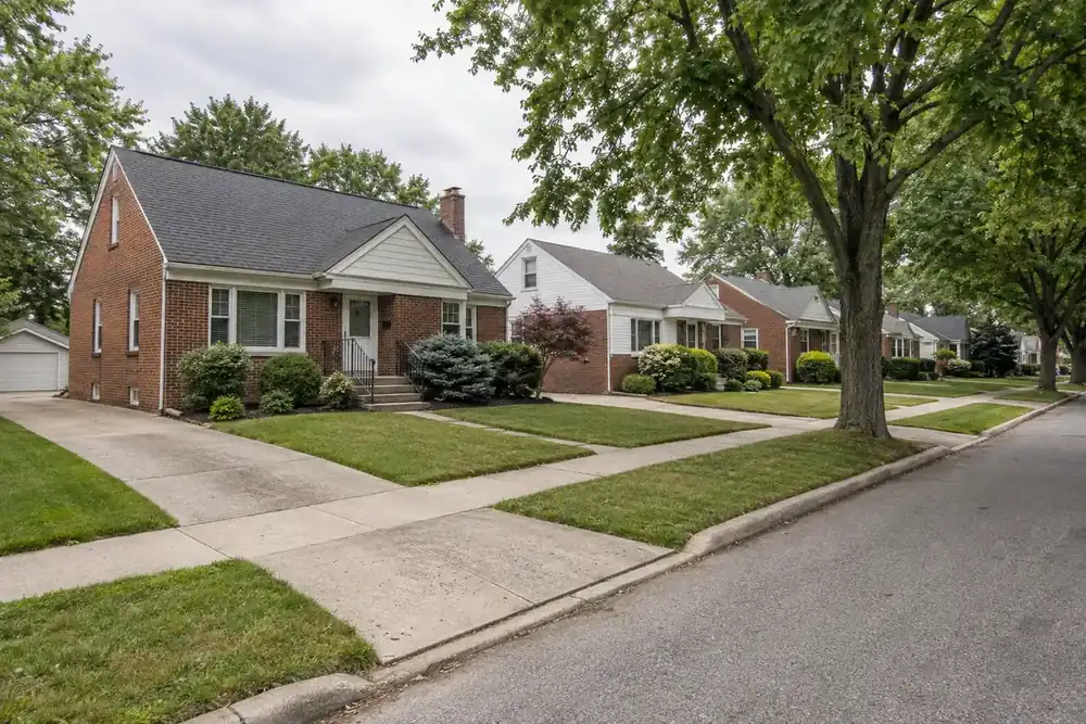 Illustration of a typical residential street in the Parma Heights, OH area