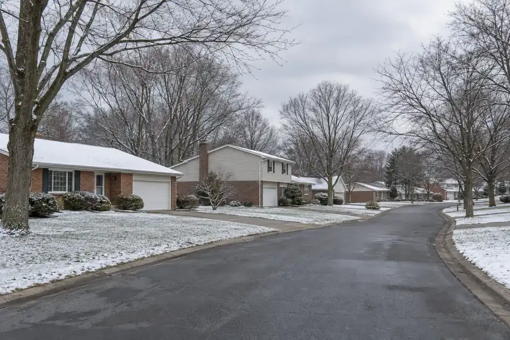 Illustration of a typical residential street in the Seven Hills, OH area