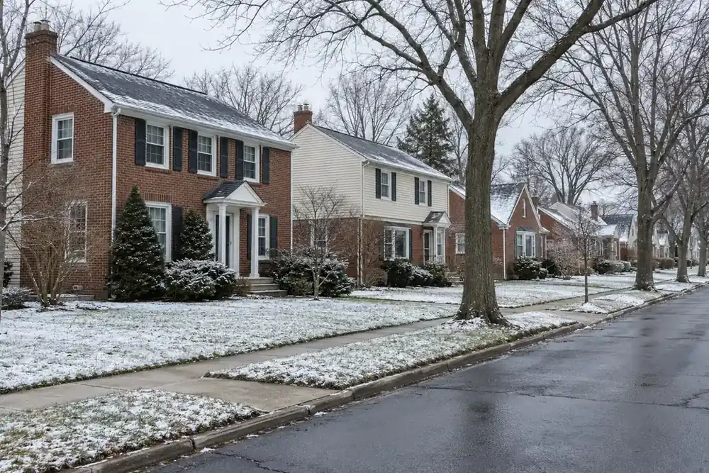 Illustration of a typical residential street in the South Euclid, OH area