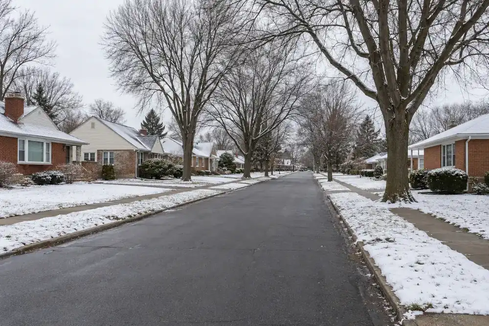 Illustration of a typical residential street in the Warrensville Heights, OH area